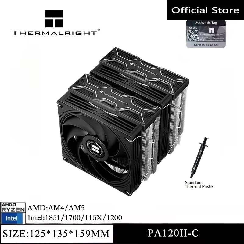 Thermal Paste - Thermalright PA120H‑C BLACK Pendingin CPU Dual-Tower