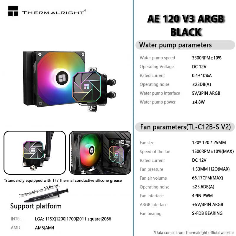 Aio Liquid Cooler - Thermalright AQUA ELITE CPU 120 V3