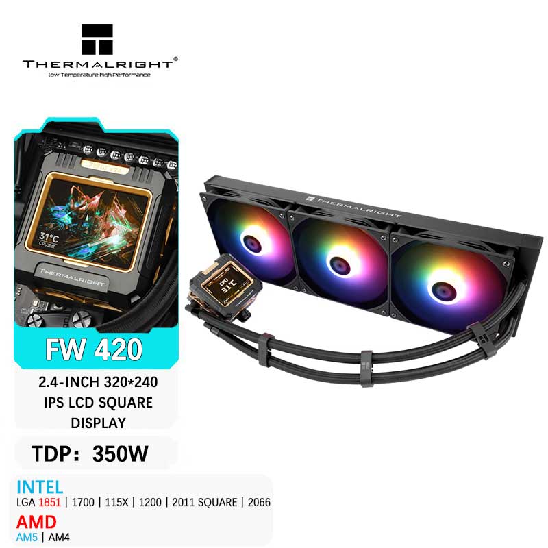 Aio Liquid Cooler - Thermalright FW pendingin air CPU, 420