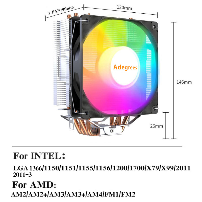 Pendingin CPU Menara X99 4 Hea - Cpu Cooler ulasan dan harga