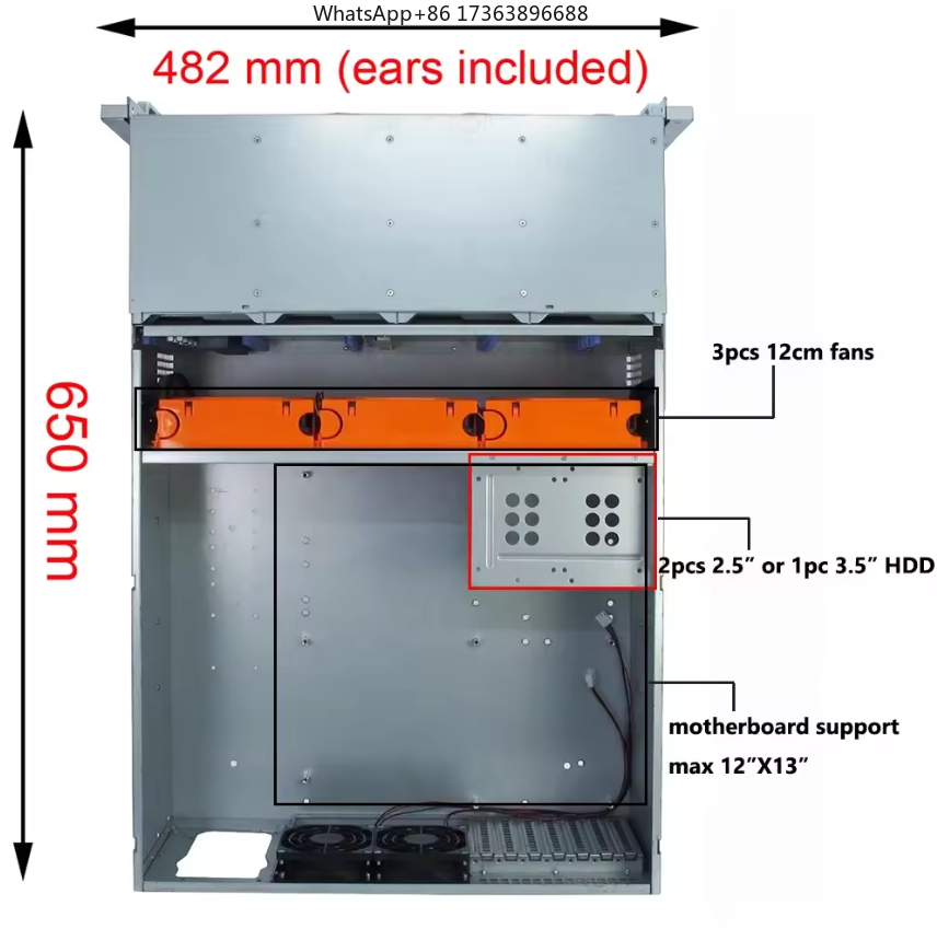 Casing Server Rak 4U dengan 24 - Case Fan ulasan dan harga